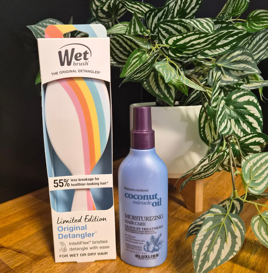 Wet Brush Detangler + Coconut Leave in Conditioner